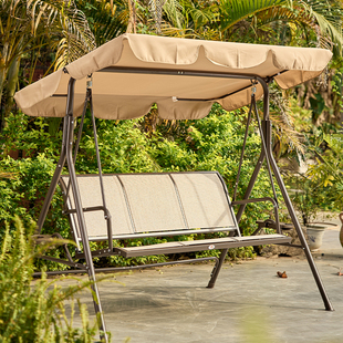 户外秋千吊椅室外家用铁艺摇椅三人阳台双人吊篮藤椅荡秋千椅