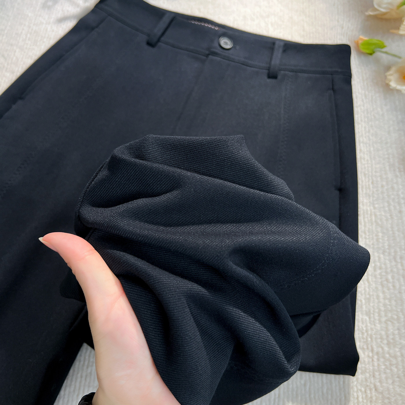 欧货高端气质感弯刀裤女2025新款秋冬高腰垂感天丝羊毛直筒西装裤,女装/女士精品,西装裤/正装裤,淘宝优惠券,粉丝福利购,淘宝优惠卷