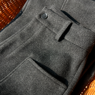 裤 极简随性羊毛直筒阔腿裤 垂感西装 显瘦窄版 女秋冬人字纹高腰大码