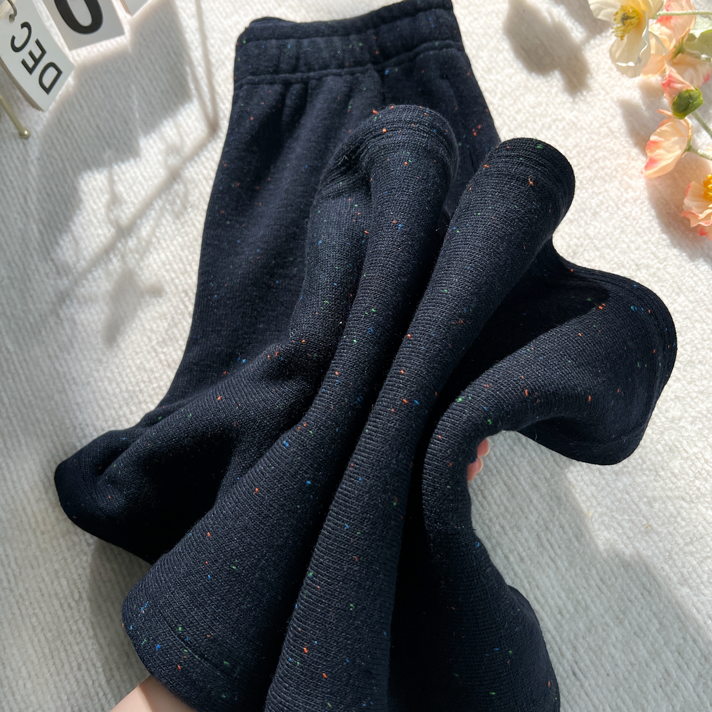 羊毛超软舒适时尚垂感彩点长裤