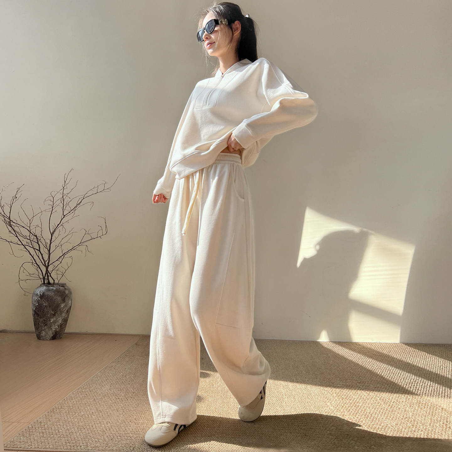 欧货高级感运动服套装女春秋款宽松显瘦韩版时尚卫衣弯刀裤两件套,女装/女士精品,大码套装,淘宝优惠券,粉丝福利购,淘宝优惠卷