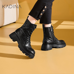 卡迪娜2025新款 马丁靴炸街小短靴女巨好看超火高级感靴子KA242012