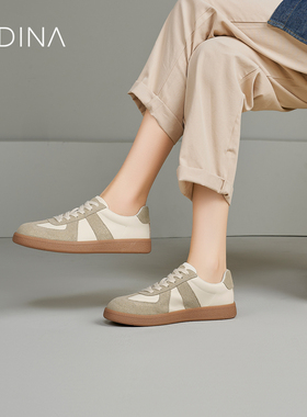 卡迪娜新款运动休闲鞋复古拼色德训鞋板鞋女KWC240107