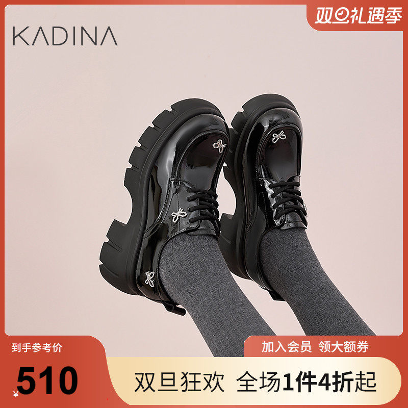 真皮乐福鞋2025新款厚底增高英伦风小皮鞋jk深口单鞋粗跟KS250503