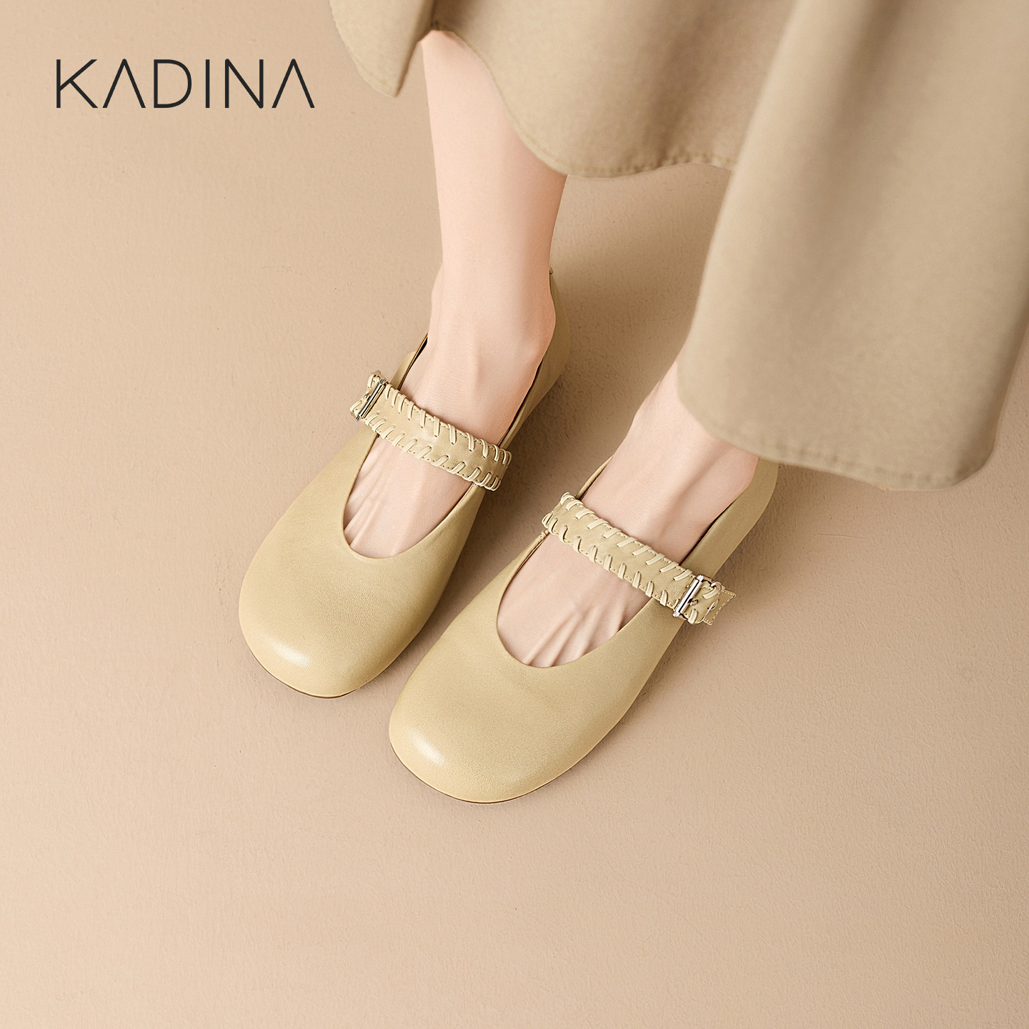 卡迪娜法式复古玛丽珍鞋女2026春季新款平底浅口单鞋温柔通勤百搭,女鞋,玛丽珍鞋,淘宝优惠券,粉丝福利购,淘宝优惠卷