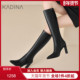 新款 卡迪娜商场同款 牛皮骑士靴2025冬季 长靴长筒靴高跟KA251519