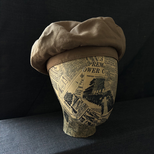 亚麻松垮慵懒风日系穿搭男贝雷帽画家帽 喜欢宽大版型女可以拍