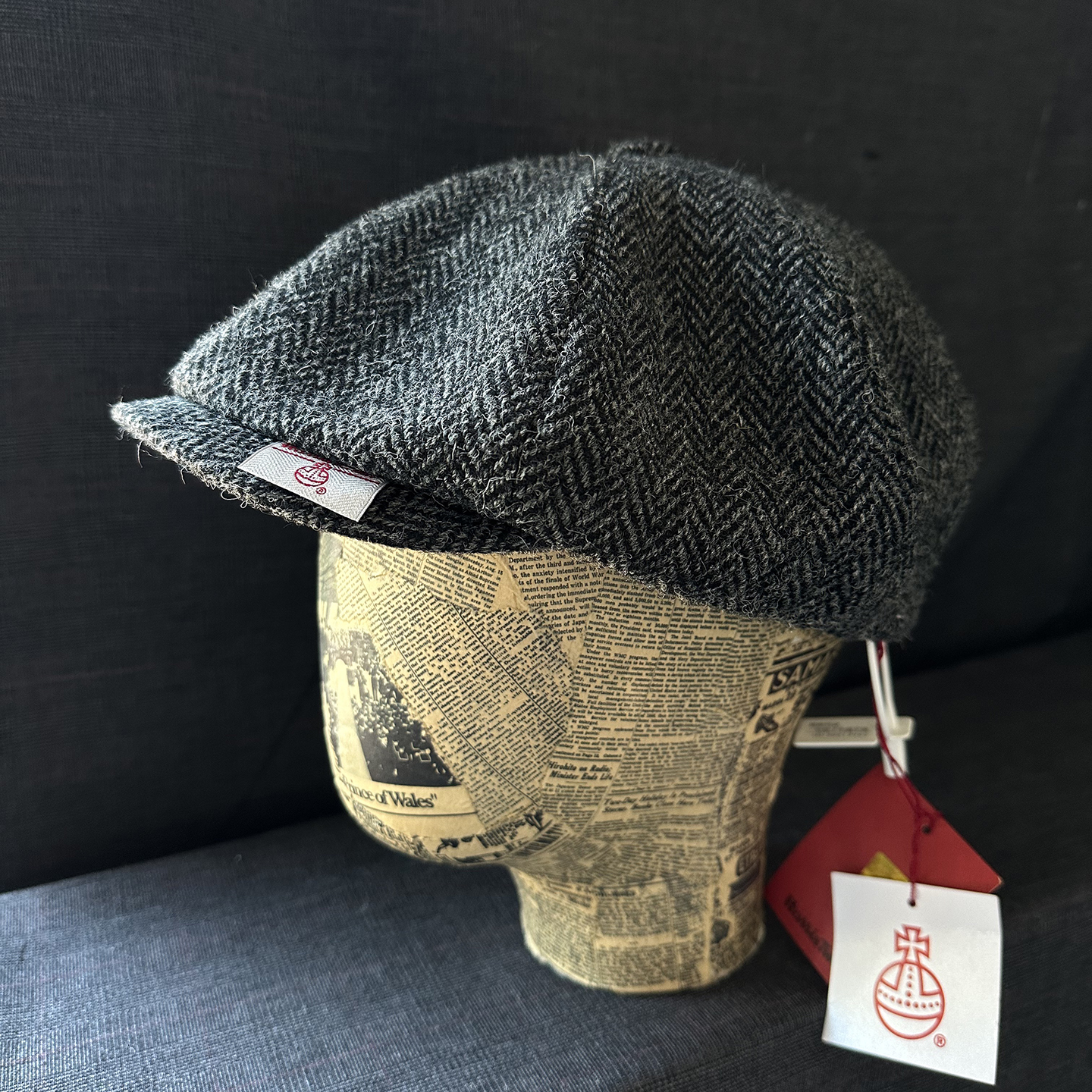 harris tweed100%纯羊毛冬保暖绅士文艺复古八角帽子品质男大头围