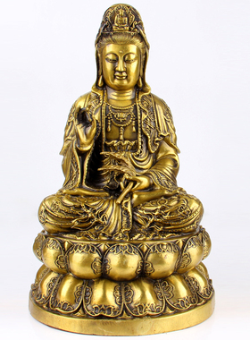 铜婆娑三圣摆件铜地藏王 铜释迦摩尼佛 铜观音佛像摆件工艺品摆设