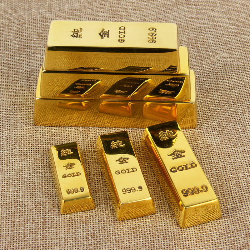 厚德居金条鎏金色摆件
