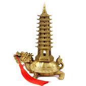 龙龟文昌塔摆件 铜文昌塔摆件 铜龙龟文昌塔摆件 九层铜塔