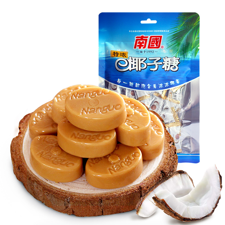 南国特浓椰子糖200g纯素食水果味喜糖糖果小吃休闲年货零食香浓