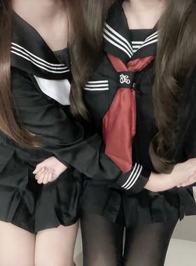原创黑三本正统jk制服短袖水手服正版中间学院基础日系新款套装女