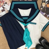 女水手服日系学院风短裙校供感套装 衬衫 夏收腰短袖 原创jk制服套装