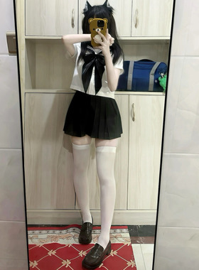 原创jk制服裙套装正版基础款拉链款水手服学院风学生夏季黑白套装