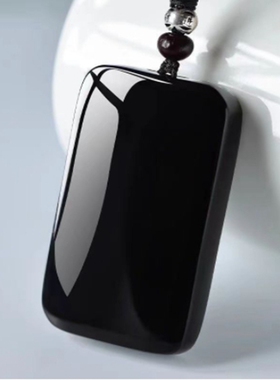 和田玉墨玉平安无事牌吊坠男女士黑羊脂新疆天然和田玉佩