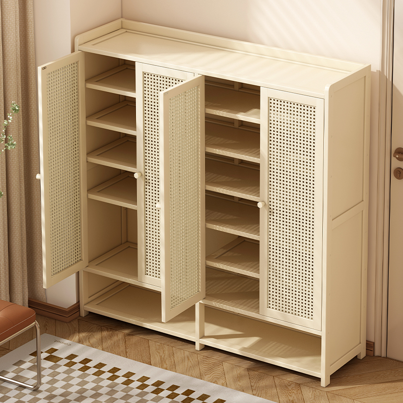 楠竹鞋柜收纳柜一体靠墙防尘