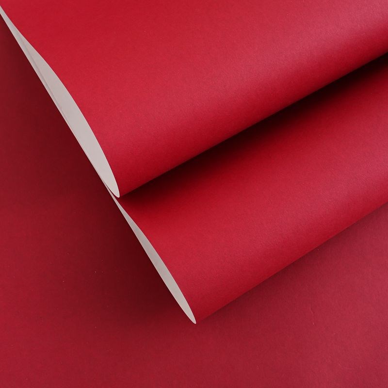 深咖色简约素色墙纸 卧室客厅酒店 个性大红色深色系纯色镜面壁纸