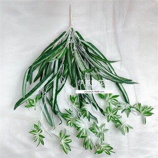 厂家直销仿真植物壁挂仿真吊兰草植物墙装饰挂篮藤条仿真花绿植
