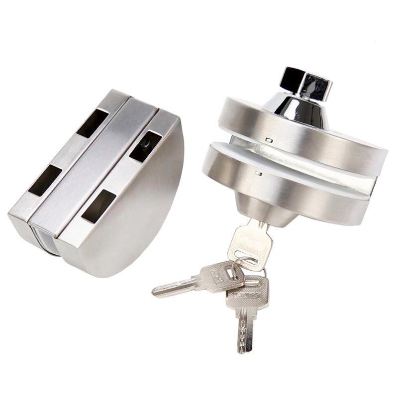 玻璃门锁免打孔店面地锁插锁商铺推拉门琐地弹门有框门单双门琐