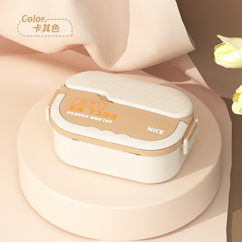学生餐盒304不锈钢大容量分格餐盘便当盒上班族便携保温饭盒礼品