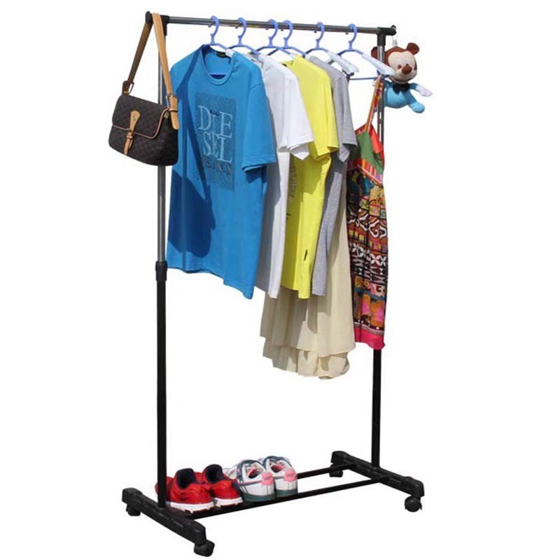 多功能落地晾衣架学生宿舍晾晒被子阳台晾衣架简易组装鞋架万向轮