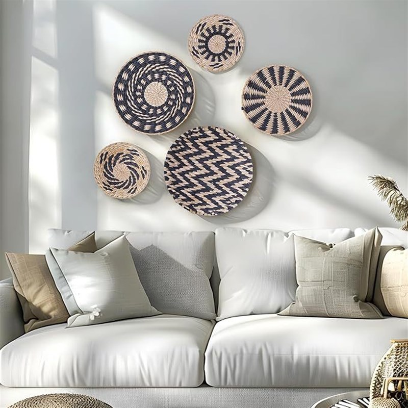 壁饰挂饰民族风蒲草手工编织墙饰草编壁饰民宿背景墙装饰挂件墙饰