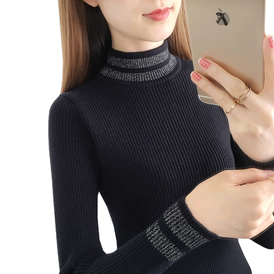 罗卡劳拉半高领修身毛衣打底衫女