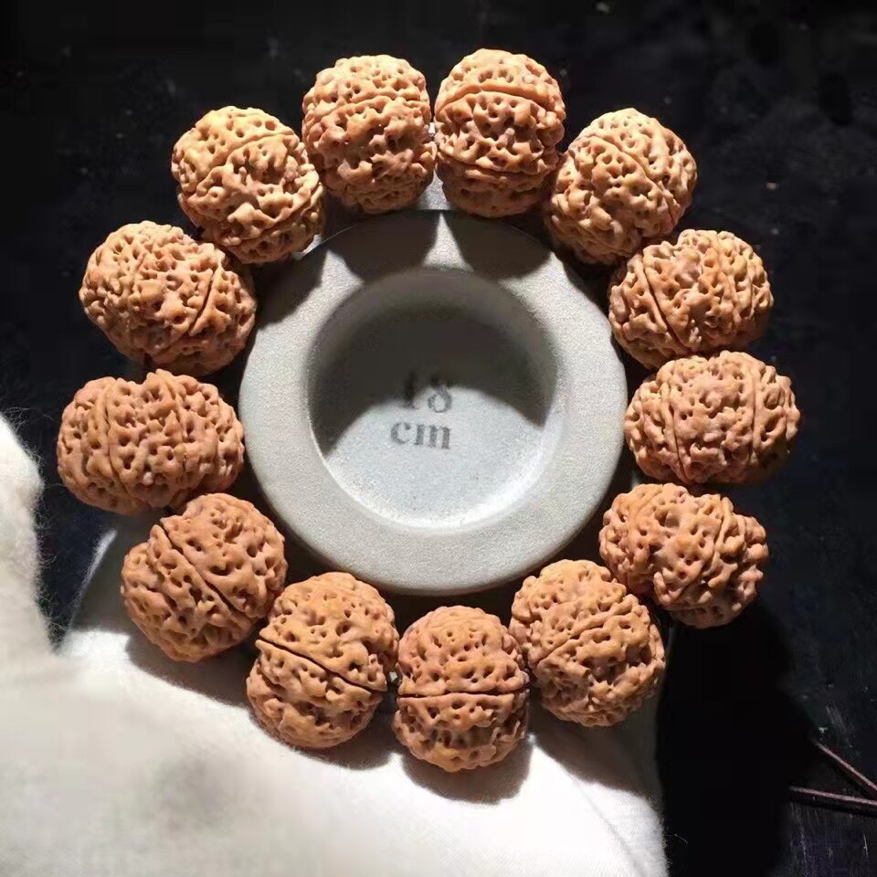 弥刻收藏级尼泊尔6瓣24mm+爆肉蜂窝矮桩黄皮菩提子手串佛珠精品