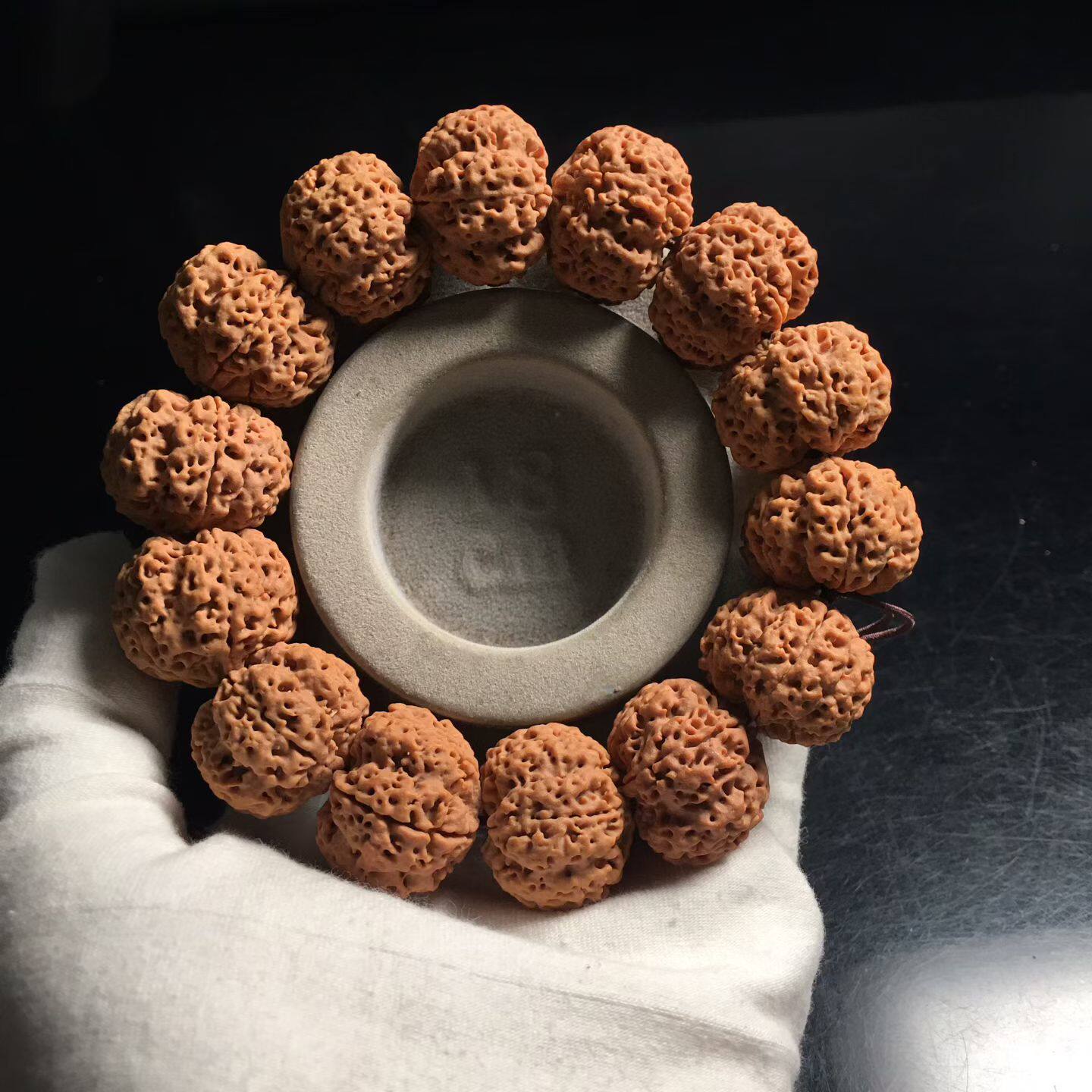 一物一拍藏品金典尼泊尔5瓣双龙梅花23mm爆肉蜂窝手串佛珠大金刚