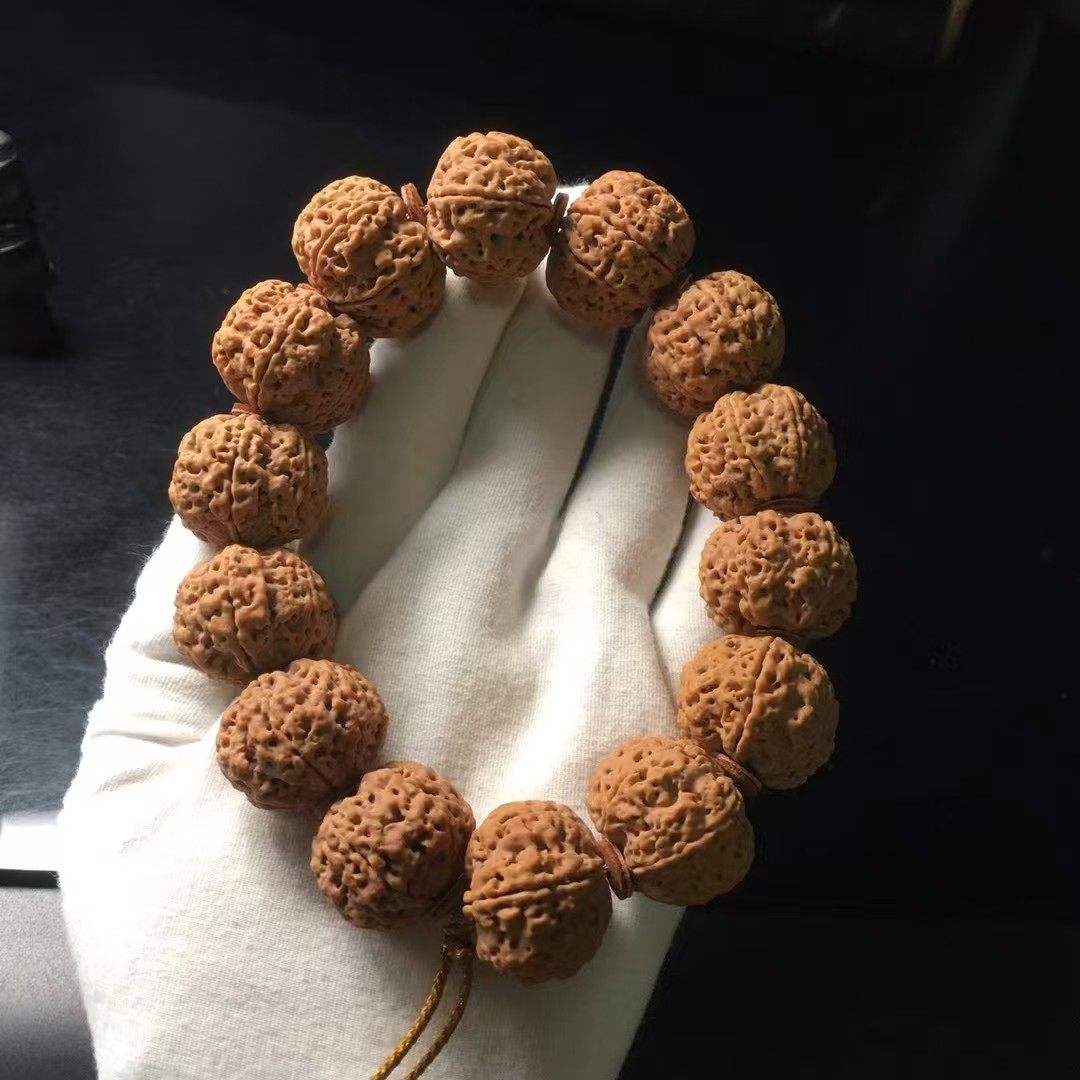 尼泊尔6瓣24mm天然大金刚菩提手串蜂窝爆肉矮桩文玩佛珠手链原籽