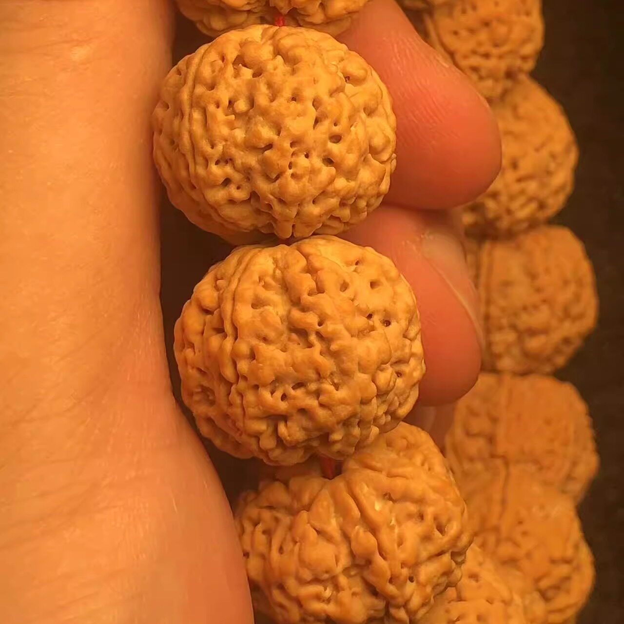 蜂王7瓣20mm尼泊尔大金刚菩提子手串男士原籽佛珠文玩黄皮沉水