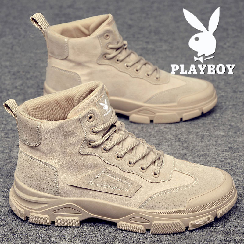 PLAYBOY MARTIN BOOTS MENS WINTER VELVET WARM MENS SNOW BOOTS THICKENED FUR INTEGRATED NORTHEAST COTTON SHOES MEN