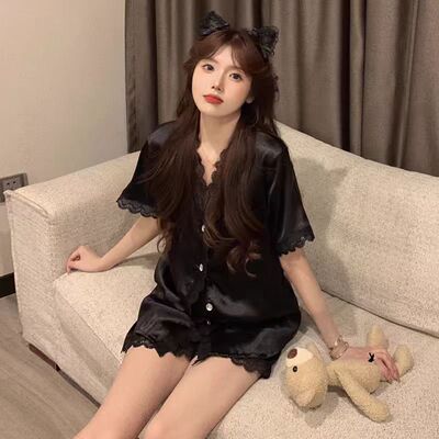 冰丝睡衣女夏款短袖丝绸