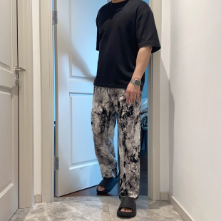 夏季绵绸灯笼裤男士加肥加大运动裤宽松人造棉睡裤棉绸居家长裤