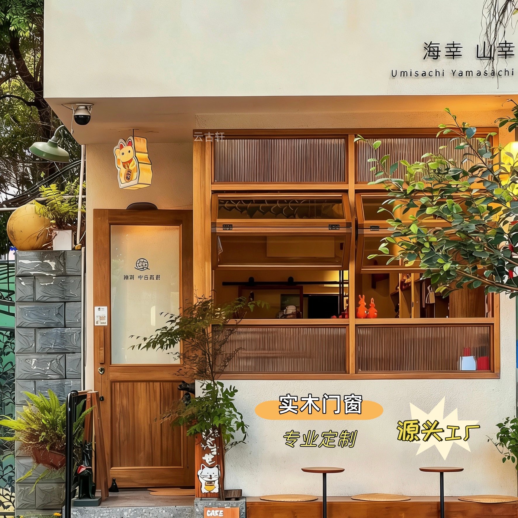 实木门窗定制中式上下折叠左右推拉玻璃窗双开门奶茶咖啡甜品店铺,全屋定制,铝包木窗,淘宝优惠券,粉丝福利购,淘宝优惠卷