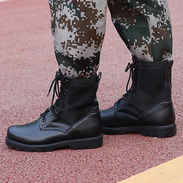 Boots militaires pour homme en cuir - porter - Ref 1396867 Image 1