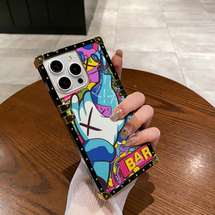轻奢风iPhone16手机壳潮牌商务苹果15promax全包防摔适用14plus网红硅胶13高端方形保护套12小众超火11男女款