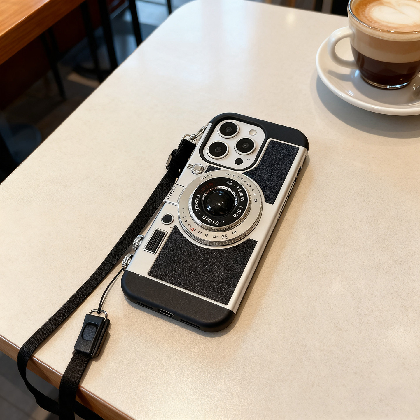 艾米丽在巴黎17air同款iPhone16手机壳个性复古相机14p斜挎挂绳苹果15promax适用全包防摔潮牌轻奢风高级感壳