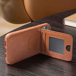 高档皮质iPhone16手机壳17air二合一支架苹果15promax带插卡包适用14plus潮牌轻奢风简约13p全包防摔新保护套