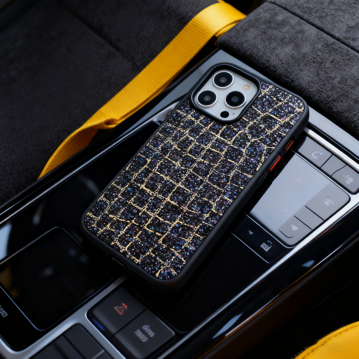 适用苹果17潮牌硅胶闪粉手机壳