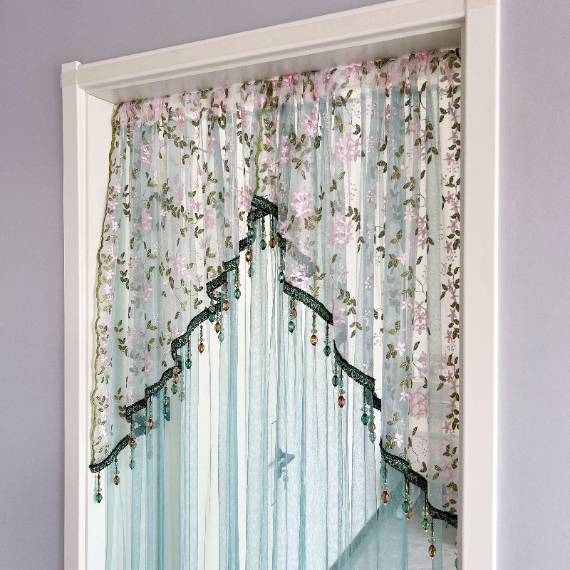 2025新款蕾丝门帘隔断帘卧室房间家用双层遮挡帘免打孔防蚊纱帘子,居家布艺,门帘,淘宝优惠券,粉丝福利购,淘宝优惠卷