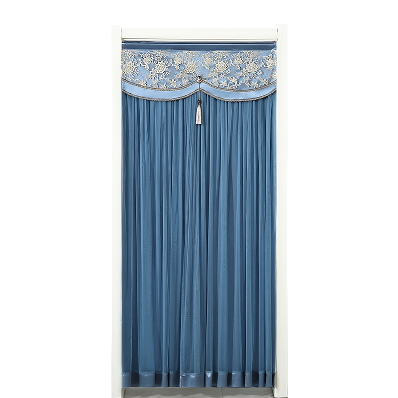 门帘2025新款双层不透人遮挡帘卧室家用挂帘纱帘免打孔装饰隔断帘