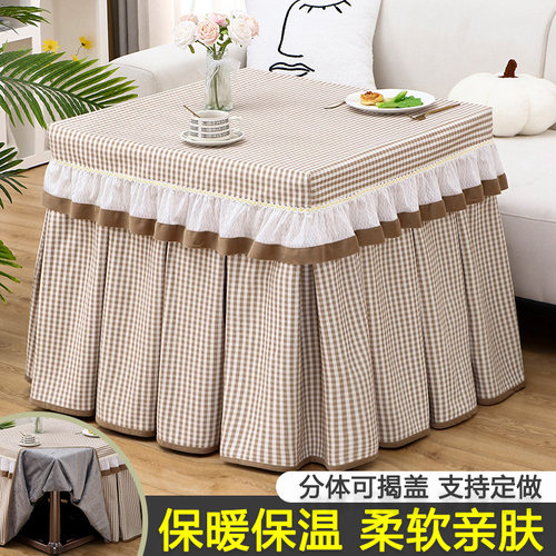 新款烤火桌子罩套正方形电炉桌布
