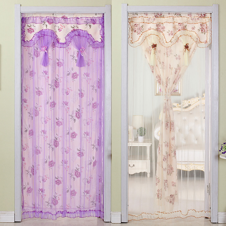 门帘布艺卧室家用田园简易清新装饰客厅门卫生间隔断帘半帘长门帘