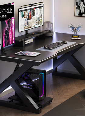 可装机械臂电脑桌台式家用电竞桌卧室简易游戏桌子出租屋办公书桌