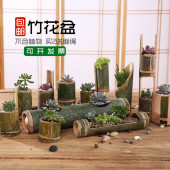 壁挂竹子个性 饰 复古创意手工环保悬挂多肉竹筒花盆盆栽diy装