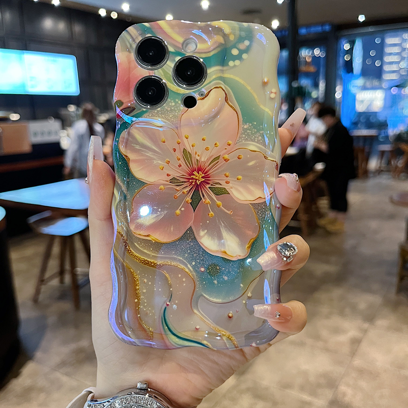 适用苹果系列iPhone16新款手机壳15pro14promax个性时尚感琉璃黄玫瑰13pro16promax精孔透气扭扭边防摔保护套