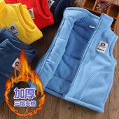 儿童加厚马甲外穿冬季 男女大童背心加绒保暖摇粒绒幼儿园马夹定制