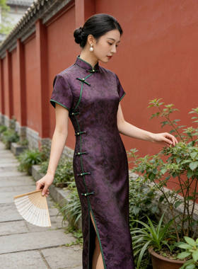 老上海复古中国风中老年女士大码旗袍2026春新款小个子喜妈妈旗袍